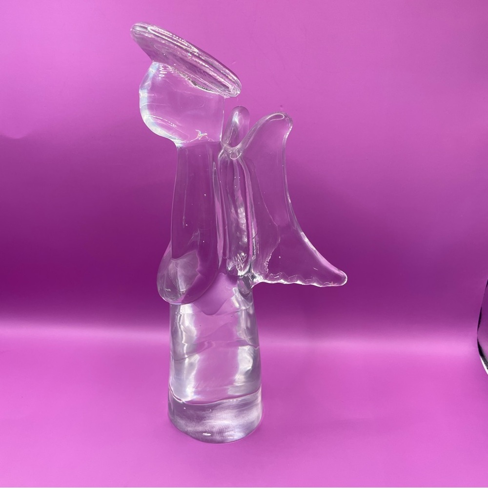 Toscany Glass Angel Heavy Large 9.5” Crystal Figurine Religious Statue
